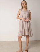  Rochie Evazată Bej din bumbac cu bretele Zasea