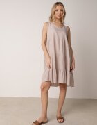  Rochie Evazată Bej din bumbac cu bretele Zasea