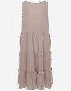  Rochie Evazată Bej din bumbac cu bretele Zasea