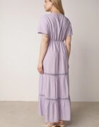  Rochie Fioletowa Maxi cu elastic în talie și inserții din dantelă Anandia