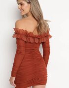  Rochie Maro Mulată Hispankă cu Volan Turlia