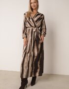  Rochie Maro-Neagră Cloș Petrecută Maxi cu Cordon în Talie Ilunita