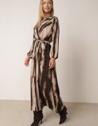  Rochie Maro-Neagră Cloș Petrecută Maxi cu Cordon în Talie Ilunita
