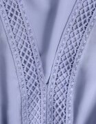  Rochie Maxi albastră deschisă cu elastic în talie și inserții din dantelă Anandia