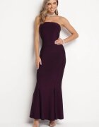  Rochie Maxi Mov închis Fără bretele Decorată Cu fir metalic Bergena
