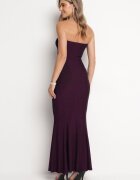  Rochie Maxi Mov închis Fără bretele Decorată Cu fir metalic Bergena