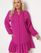  Rochie Mini Mov tip cămașă cu volan Brindel