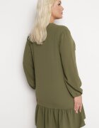  Rochie Mini Tip Cămașă Verde deschis cu Volănaș Brindel