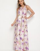  Rochie mov de satin cu flori Fenaresia