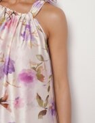  Rochie mov de satin cu flori Fenaresia