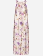  Rochie mov de satin cu flori Fenaresia