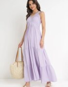 Rochie mov Maxi cu benzi ajurate fără mâneci Jaemma