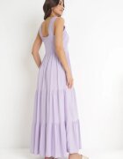  Rochie mov Maxi cu benzi ajurate fără mâneci Jaemma