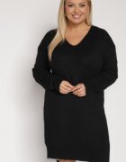  Rochie neagră din tricot cu amestec de lână cu croială dreaptă Esmerea