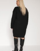  Rochie neagră din tricot cu amestec de lână cu croială dreaptă Esmerea