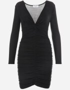  Rochie Neagră Draperată cu Fir Metalic Tolemy
