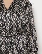  Rochie Neagră Tip cutie Mini cu Curea legată Hrina