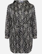 Rochie Neagră Tip cutie Mini cu Curea legată Hrina