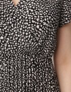  Rochie Negră Plisată Maxi cu elastic în talie și decolteu petrecut Kaimarie