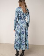  Rochie Tip plic Maxi Albastră cu Curea din material textil Jamiria