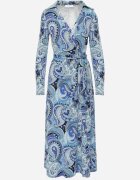  Rochie Tip plic Maxi Albastră cu Curea din material textil Jamiria