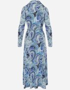  Rochie Tip plic Maxi Albastră cu Curea din material textil Jamiria