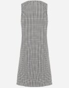  Rochie Trapezoidală Bej Mini în carouri cu nasturi bijuterie Curumen