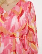  Rochie Trapezoidală Fuchsia cu mânecă lungă și căptușeală Nadica