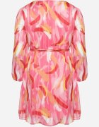  Rochie Trapezoidală Fuchsia cu mânecă lungă și căptușeală Nadica