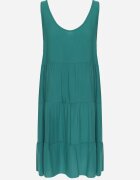  Rochie Verde închis din bumbac evazată cu bretele cu volane Criselles