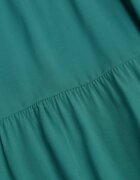  Rochie Verde închis din bumbac evazată cu bretele cu volane Criselles