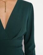  Rochie Verde închis Mini Cambrată Decorată cu încrețituri Meliokka