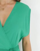  Rochie Verde Maxi cu curea din material și decolteu plic Istilla