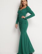  Rochie Verde Maxi cu încrețituri Marabela