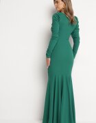 Rochie Verde Maxi cu încrețituri Marabela