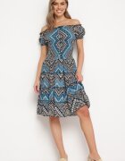  Rochie Verde-Neagră de bumbac spaniolă în Stil Boho Raelinora