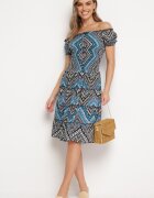  Rochie Verde-Neagră de bumbac spaniolă în Stil Boho Raelinora