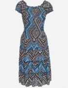  Rochie Verde-Neagră de bumbac spaniolă în Stil Boho Raelinora