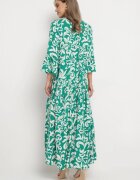  Rochie verde vâscoză decorată cu model ornamental Golilena