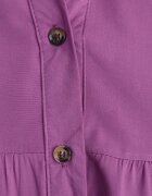  Rochie Violet Evazată Maxi din Bumbac Stil Cămașă Onecca