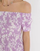  Rochie Violet Florală Spaniolă Maxi cu Elasticuri încrețite Ebothia