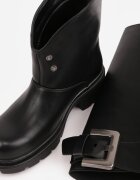 romanciaga Botine cu carâmb atașabil în stil de cizme cu cataramă decorativă Ardio Negre