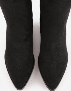 romanciaga Ciocate pe toc conic din imitație de piele întoarsă decorate cu broderie Abriana Negre