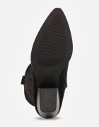 romanciaga Ciocate pe toc conic din imitație de piele întoarsă decorate cu broderie Abriana Negre