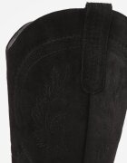 romanciaga Ciocate pe toc conic din imitație de piele întoarsă decorate cu broderie Abriana Negre