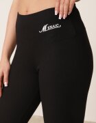 romee's Colanți cu dungi și talie înaltă decorați cu broderie Aegerine Negri