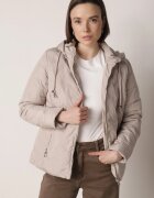 romee's Jachetă De tranziție Bej închis cu Cusături Matlasate și Glugă Detașabilă Olunea