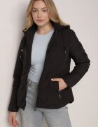 romee's Jachetă de tranziție neagră cu glugă și matlasare decorativă Cilvessa