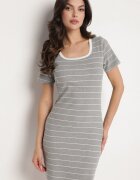 romee's Rochie din bumbac gri deschis cu dungi croială ajustată Tiamirene