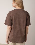 romee's T-shirt Maro din Bumbac cu Croială Oversize cu Imprimeu Orinvyra